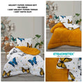 ETE HOMETEX TEK KİŞİLİK LÜX WELSOFT YORGAN SETİ KELEBEK HARDAL155X215CM 8696474232008