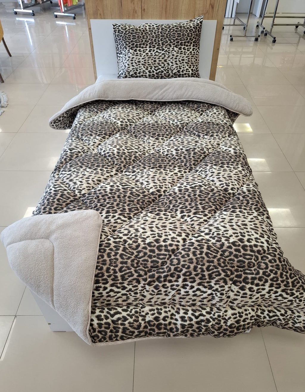 ETE HOMETEX TEK KİŞİLİK WELSOFT UYKU SETİ LEOPAR BEJ 8696474232014