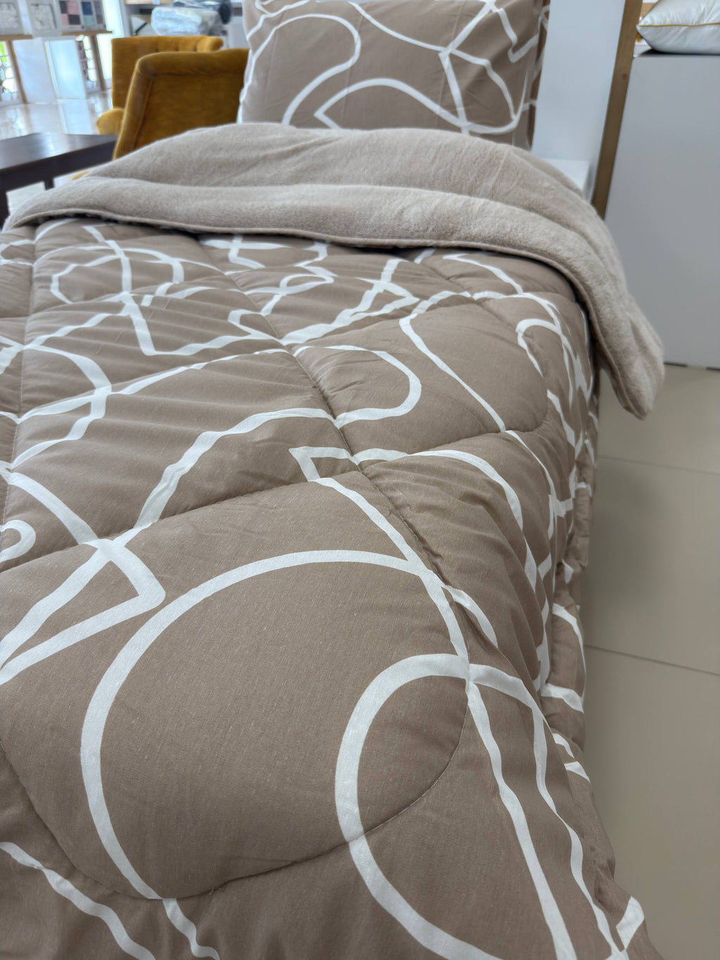 ETE HOMETEX TEK KİŞİLİK LÜX WELSOFT YORGAN SETİ MİX BEJ 8696474232093