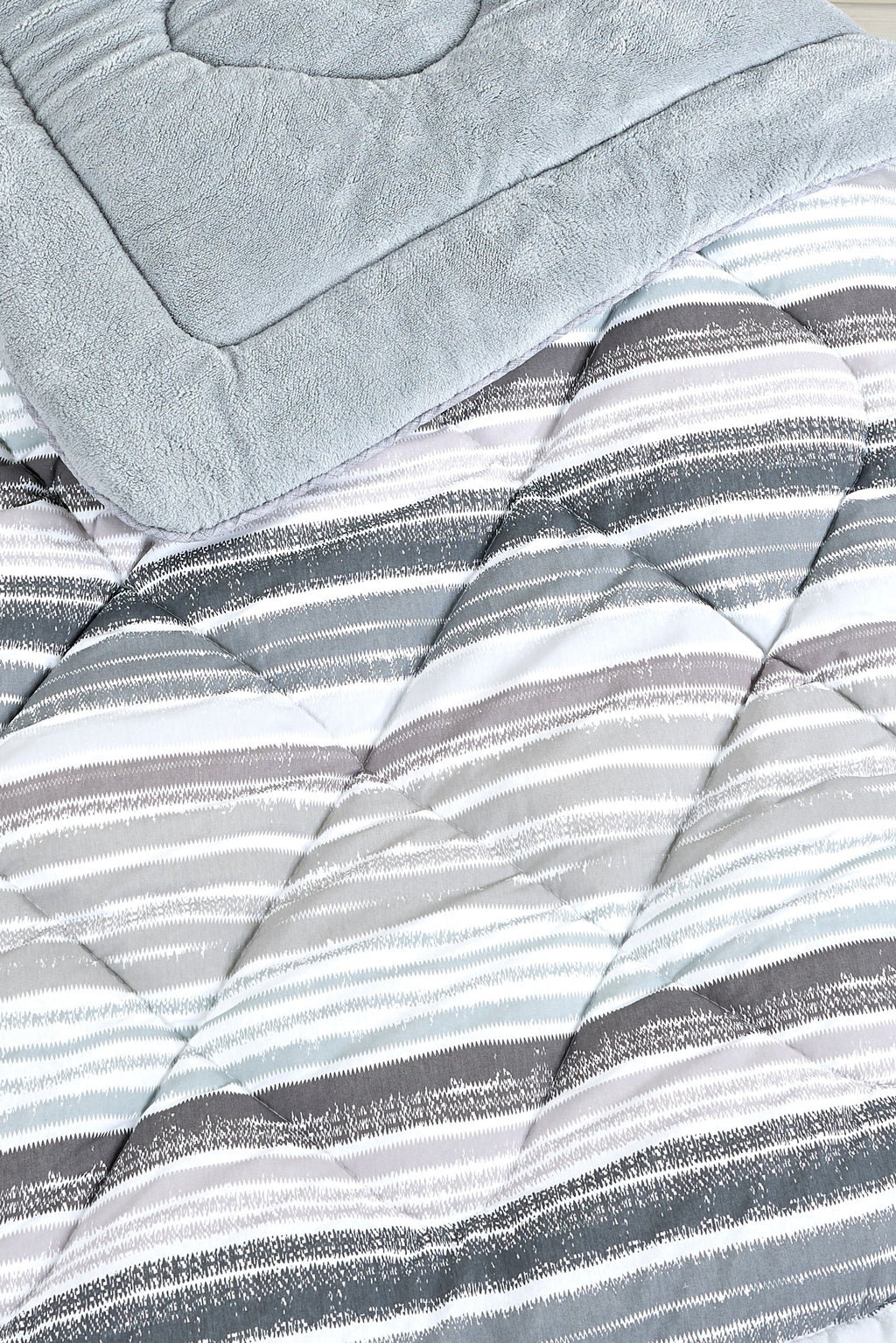 ETE HOMETEX TEK KİŞİLİK LÜX WELSOFT YORGAN SETİ TASEL GRİ 155X215CM 8696474231936