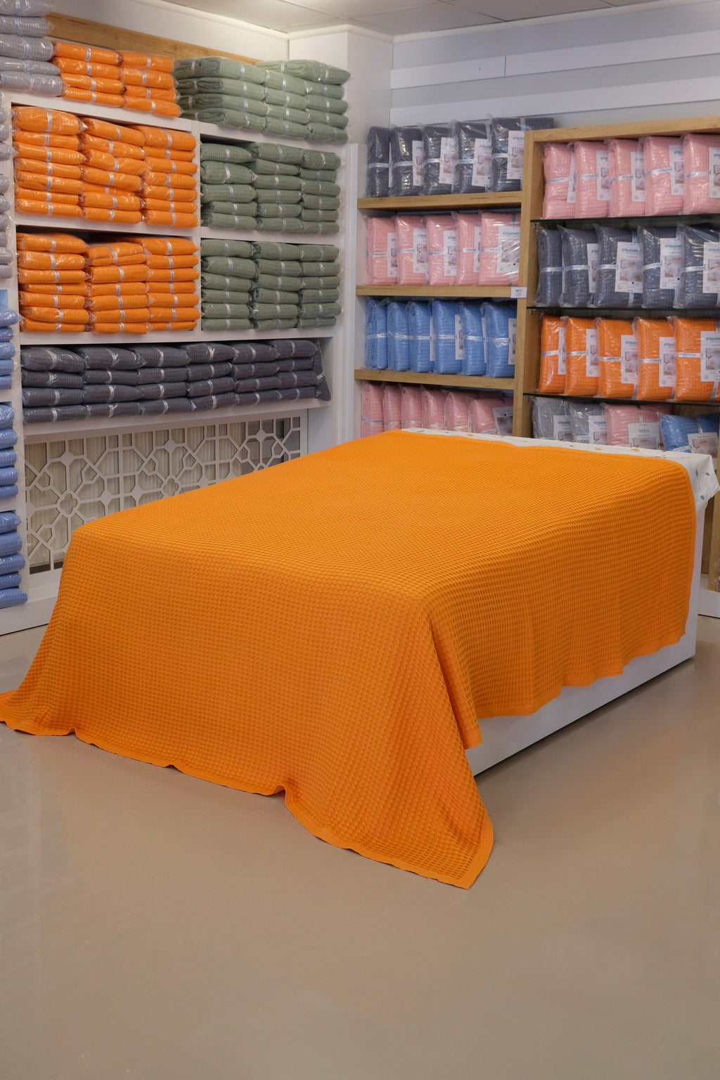 ETEHOMETEX HAVUZLU PİKE ÇİFT KİŞİLİK 220X240CM TURUNCU 8696474231655