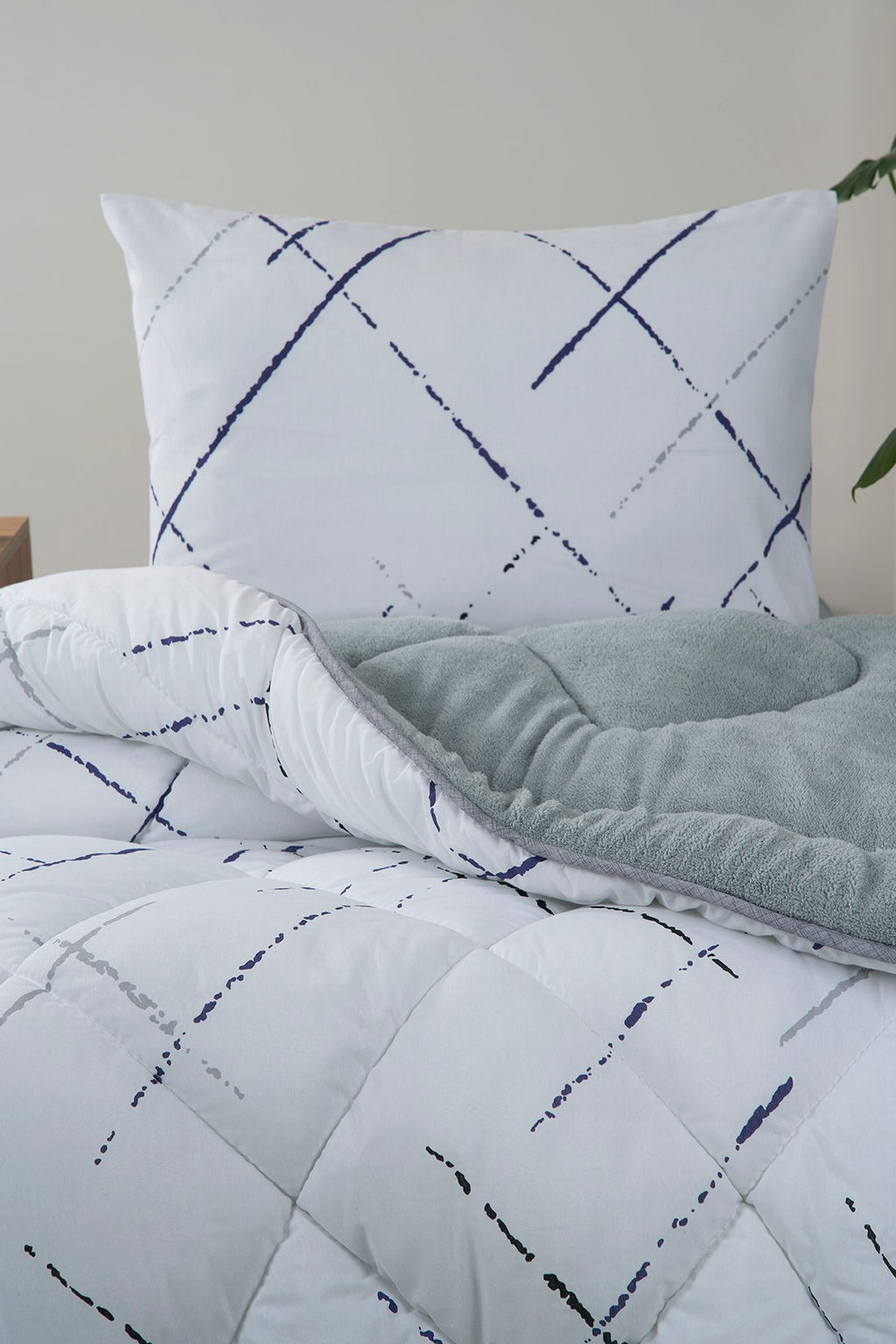 ETE HOMETEX TEK KİŞİLİK LÜX WELSOFT YORGAN SETİ YANSIMA GRİ155X215CM 8696474232010