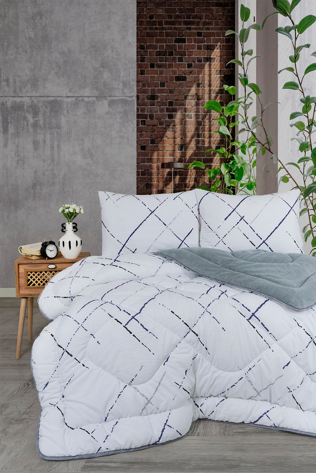 ETE HOMETEX ÇİFT KİŞİLİK WELSOFT UYKU SETİ YANSIMA GRİ 8696474232027