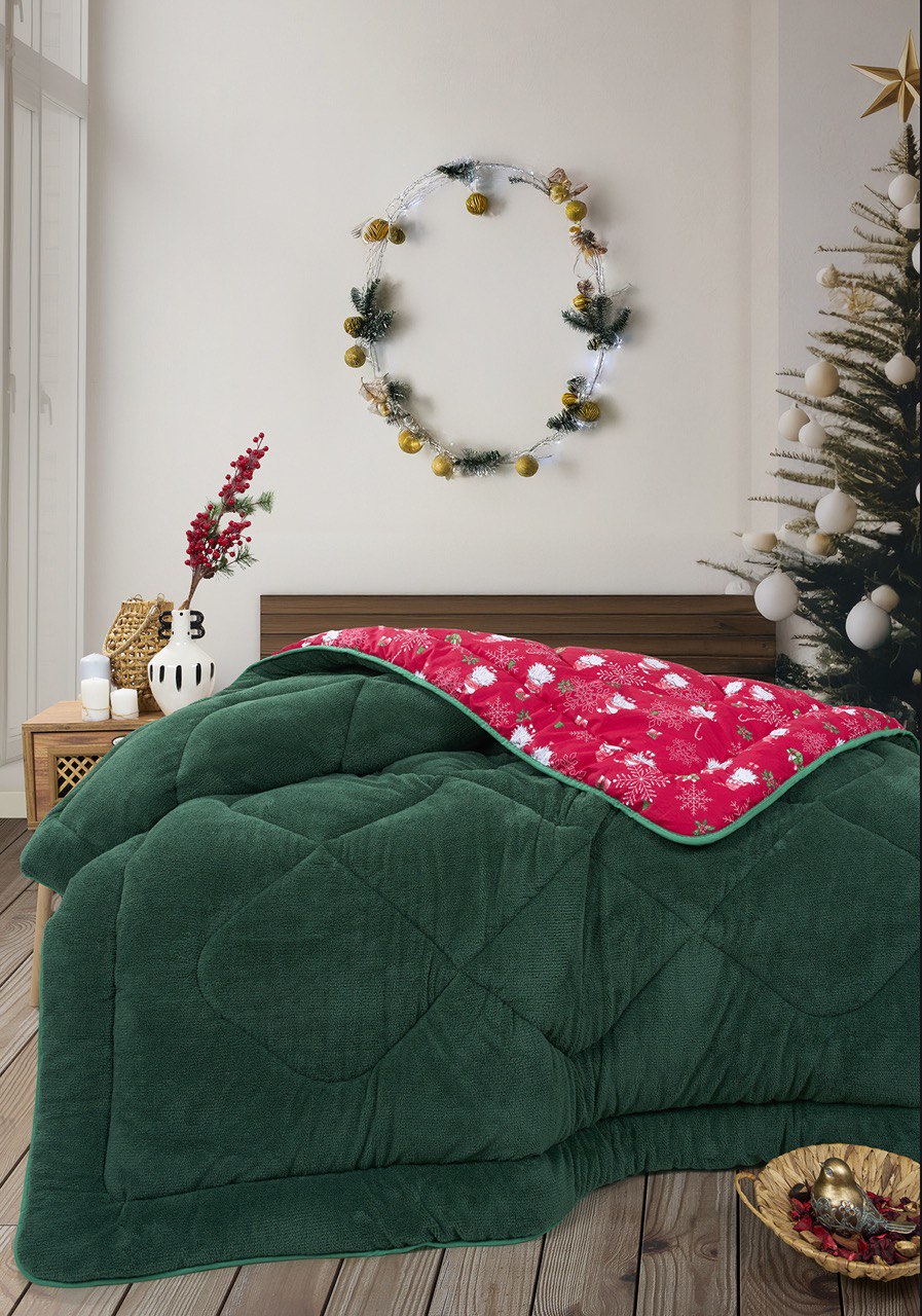 ETE HOMETEX ÇİFT KİŞİLİK LÜX WELSOFT YORGAN 195X215CM YENİ YIL DESENLİ 8696474232029